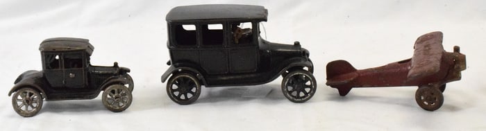 THREE A.C WILLIAMS CAST IRON TOYS