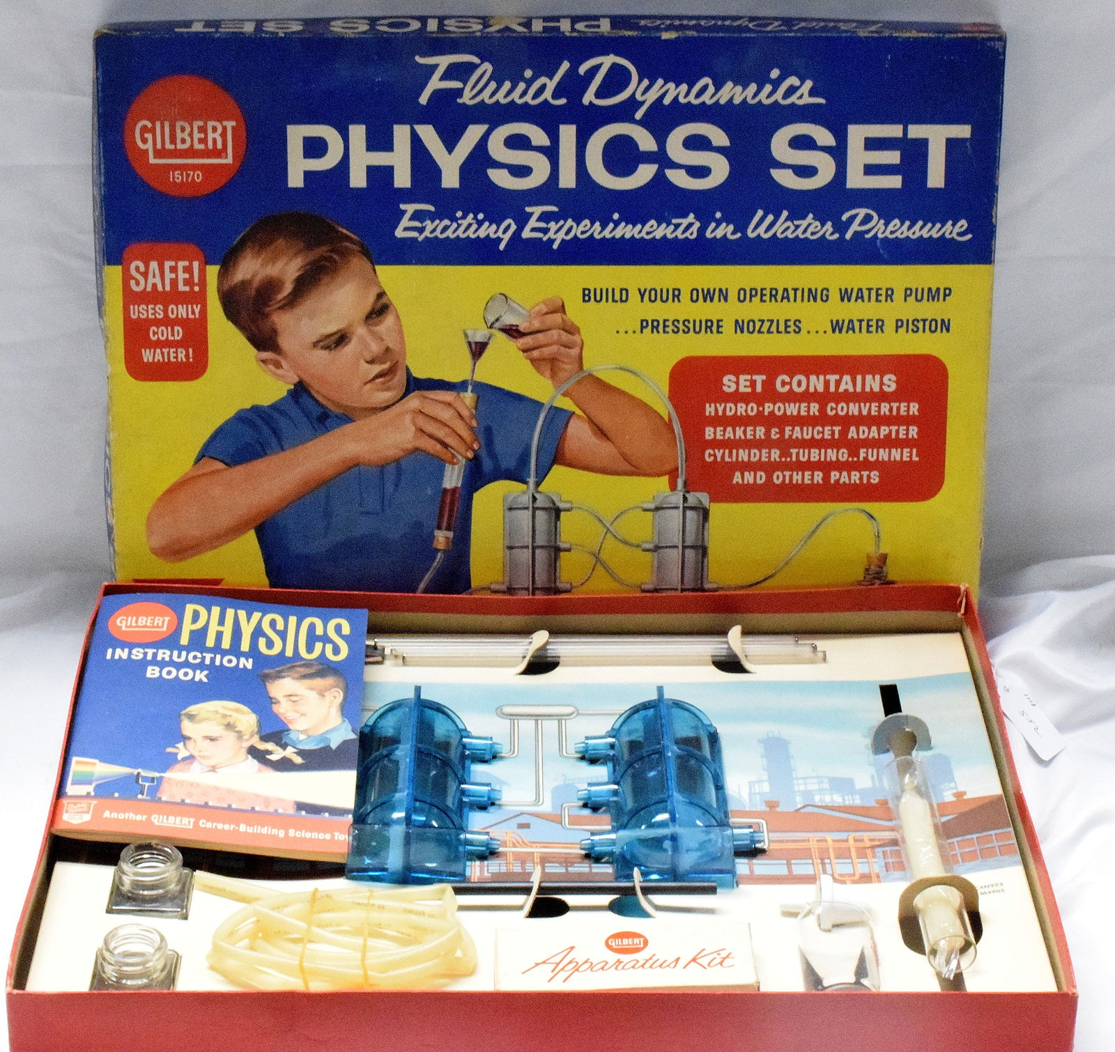 GILBERT BOXED PHYSICS BOX SET: #15170. Original box and interior. 17 inches x 12 inches.