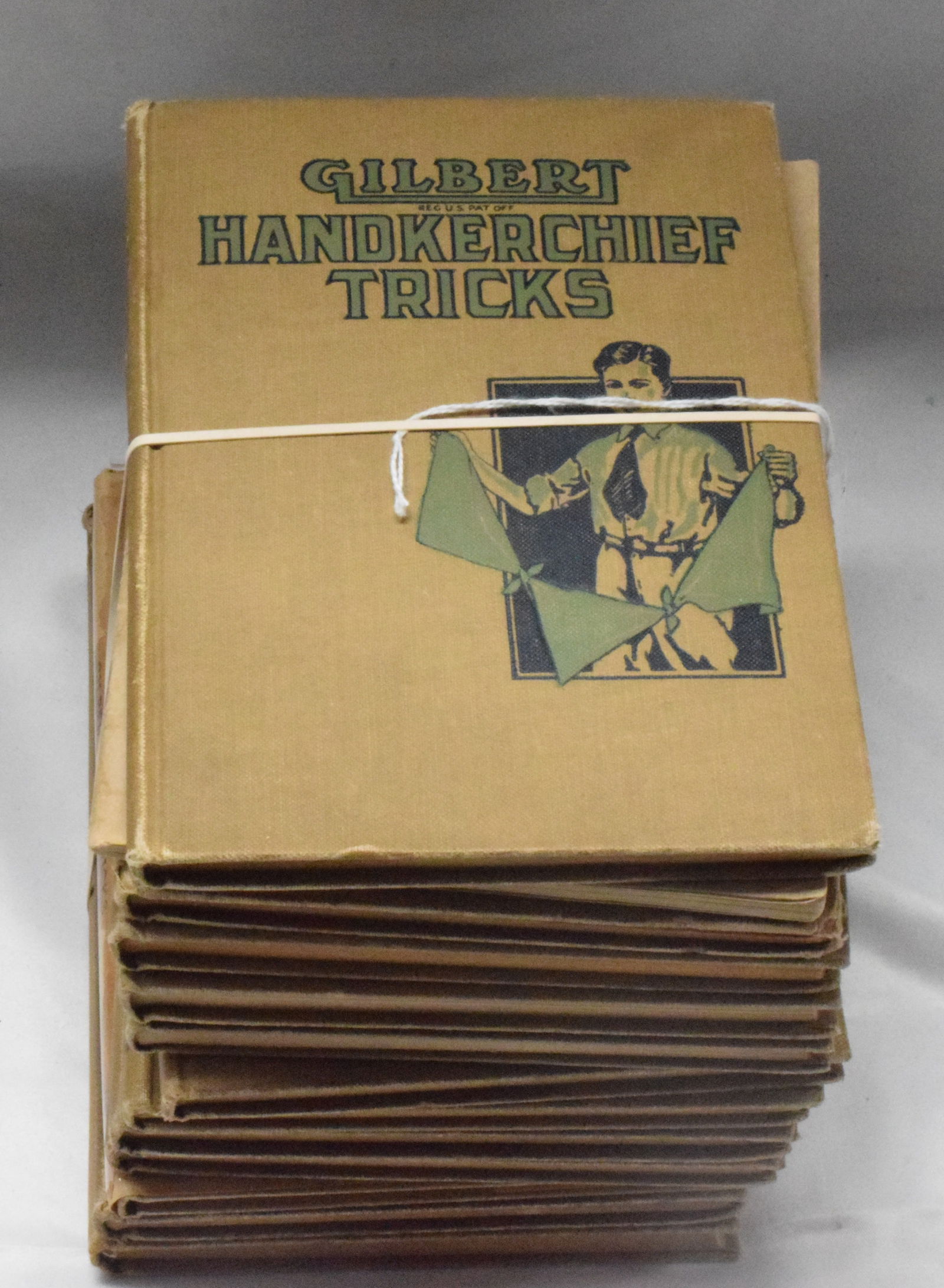 SET OF 13 A.C GILBERT BOOKS: Set includes:(1) Handkerchief tricks. (2) 75 Electric Toys & Tricks. (3) Knots & Splices. (4) Light Experiments (5) Signal Engineering (6) Sound Experiments (7) Carpentry (8) Chemical Magic(9) Magneti