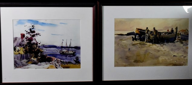 (2) CLAUDE MONTGOMERY MAINE WATERCOLORS 1912-1990