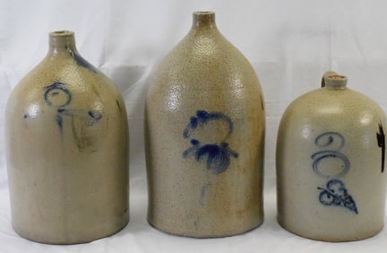 THREE LARGE STONEWARE JUGS