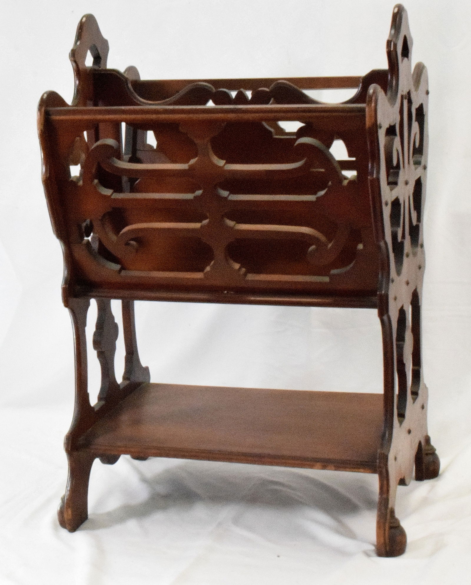 VICTORIAN WALNUT MAGAZINE STAND (1 of 8)