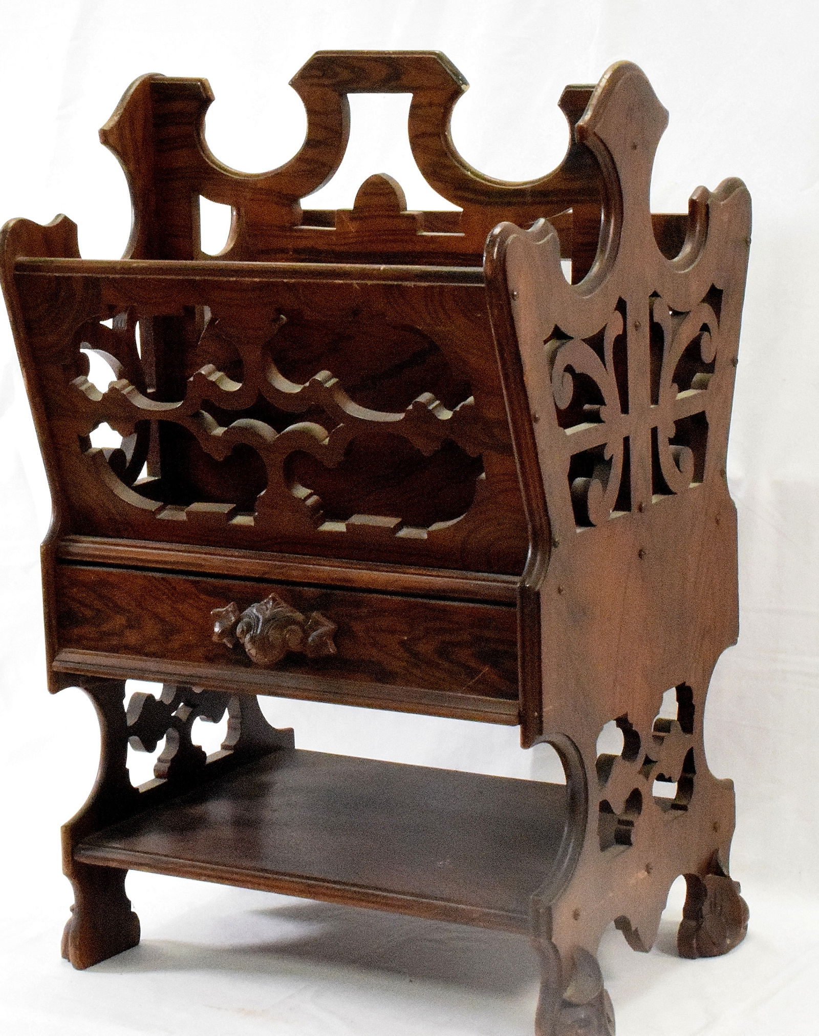 19TH WALNUT VICTORIAN MAGAZINE STAND (1 of 5)