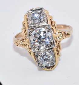 14K ART DECO DIAMOND RING