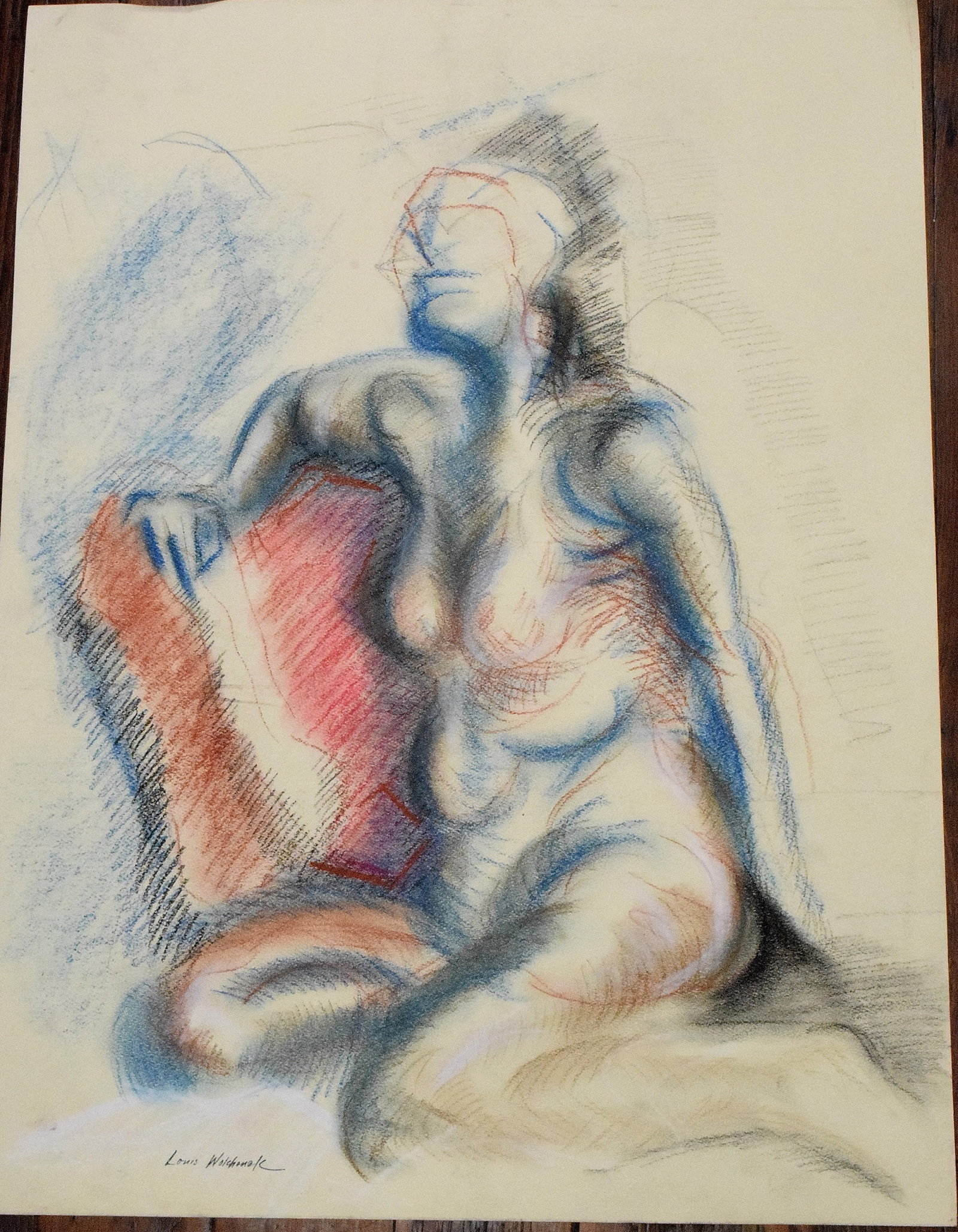 LOUIS WOLCHONOK (1898-1973) DRAWING: Louis Wolchonok (American 1898-1973 nude drawing on paper. Signed lower left. 24 inches x 18 inches. The Estate of Nicholas Mitropoulos 1952-2025