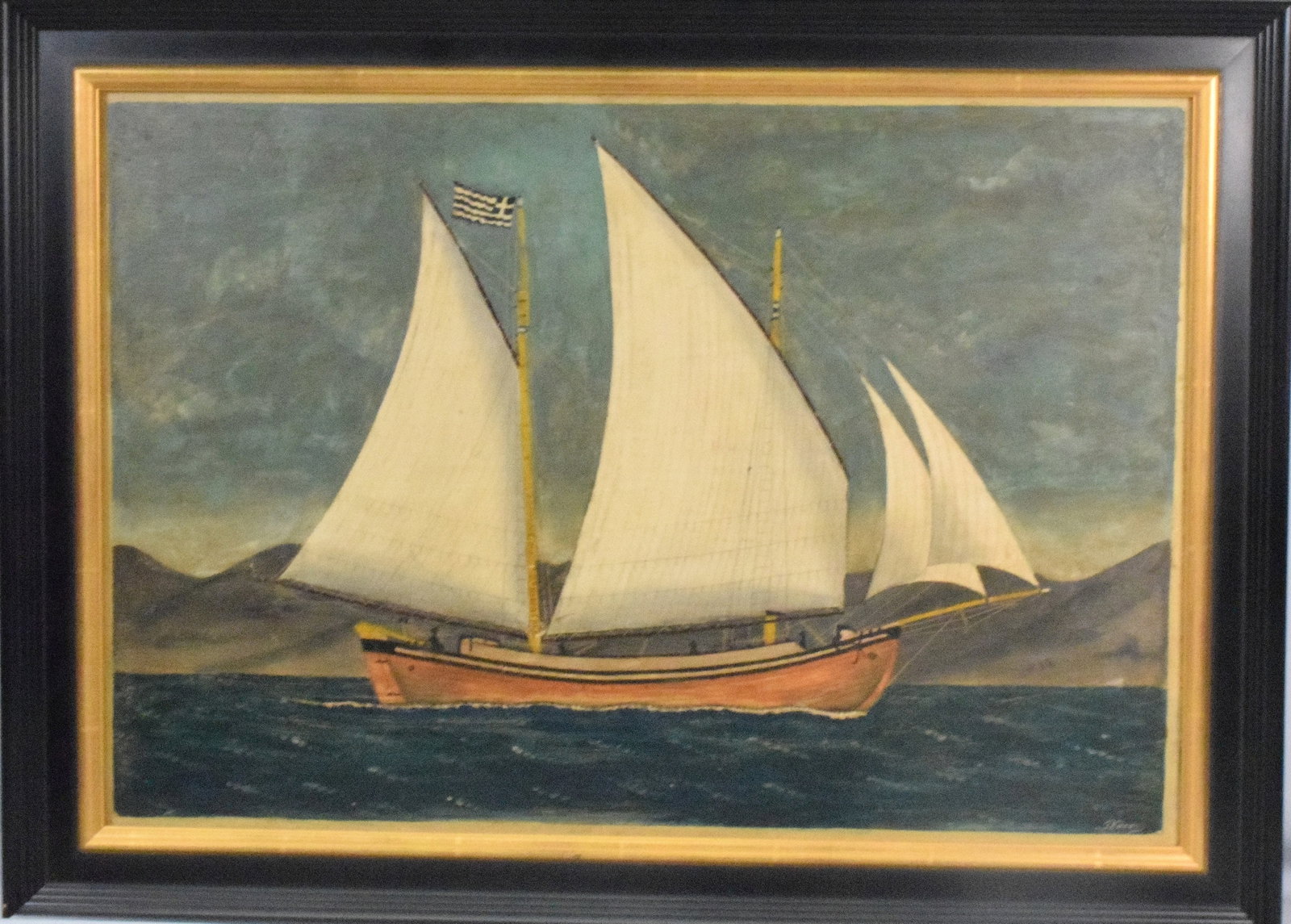 PETROS KATSAS (20TH CENTURY) SAILBOAT PAINTING (1 of 8)