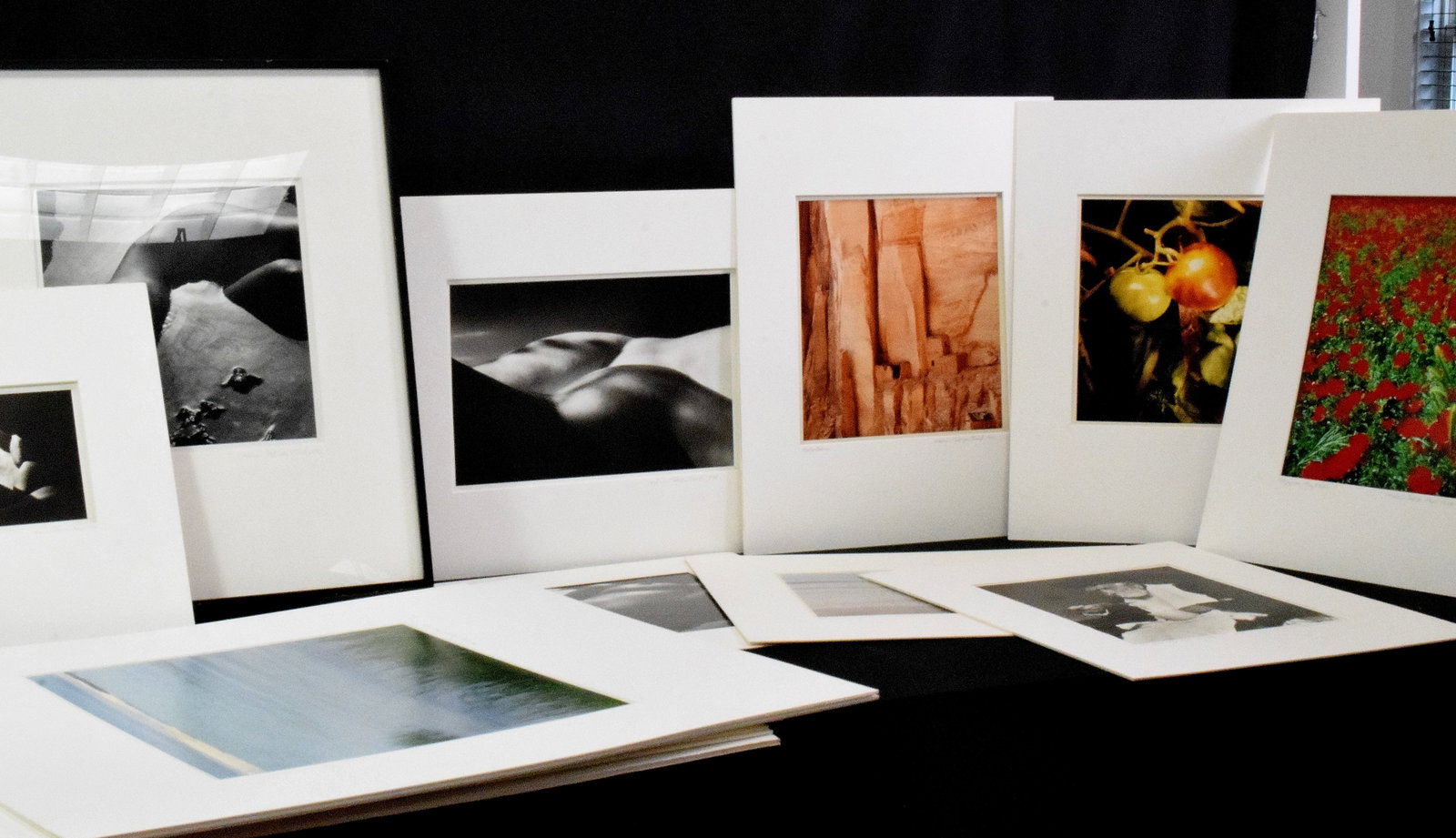 KARIN ROSENTHAL (AMERICAN B. 1945) 18 PHOTOS: Karen Rosenthal, American photographer, born 1945. Lot includes one framed photo from her Nudes in Water series, "Santorini, 1981. Image 10" x 10 ".Professionally framed 22 inches x 18 inches. Signed