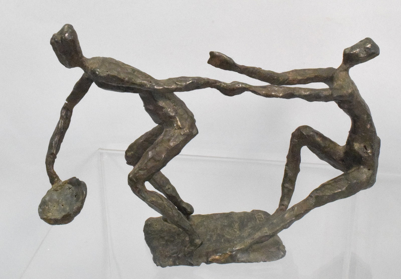 (2) EXPRESSIONIST BRONZE FIGURES SIGNED LJK - 2