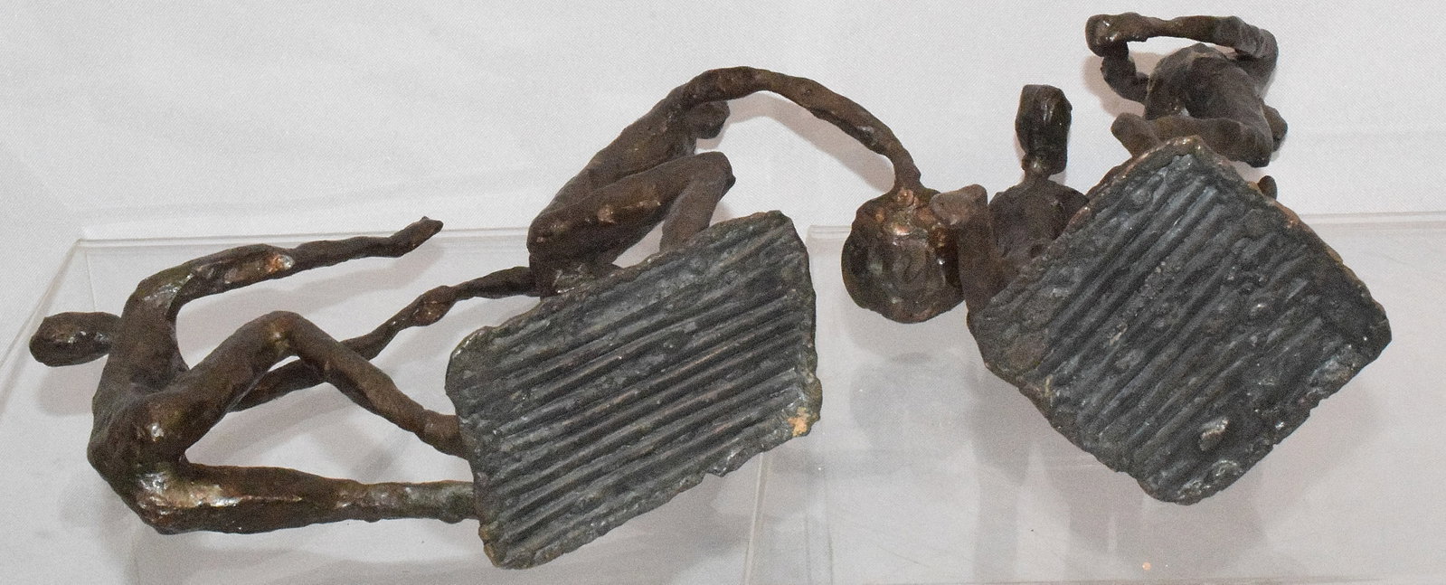 (2) EXPRESSIONIST BRONZE FIGURES SIGNED LJK - 9