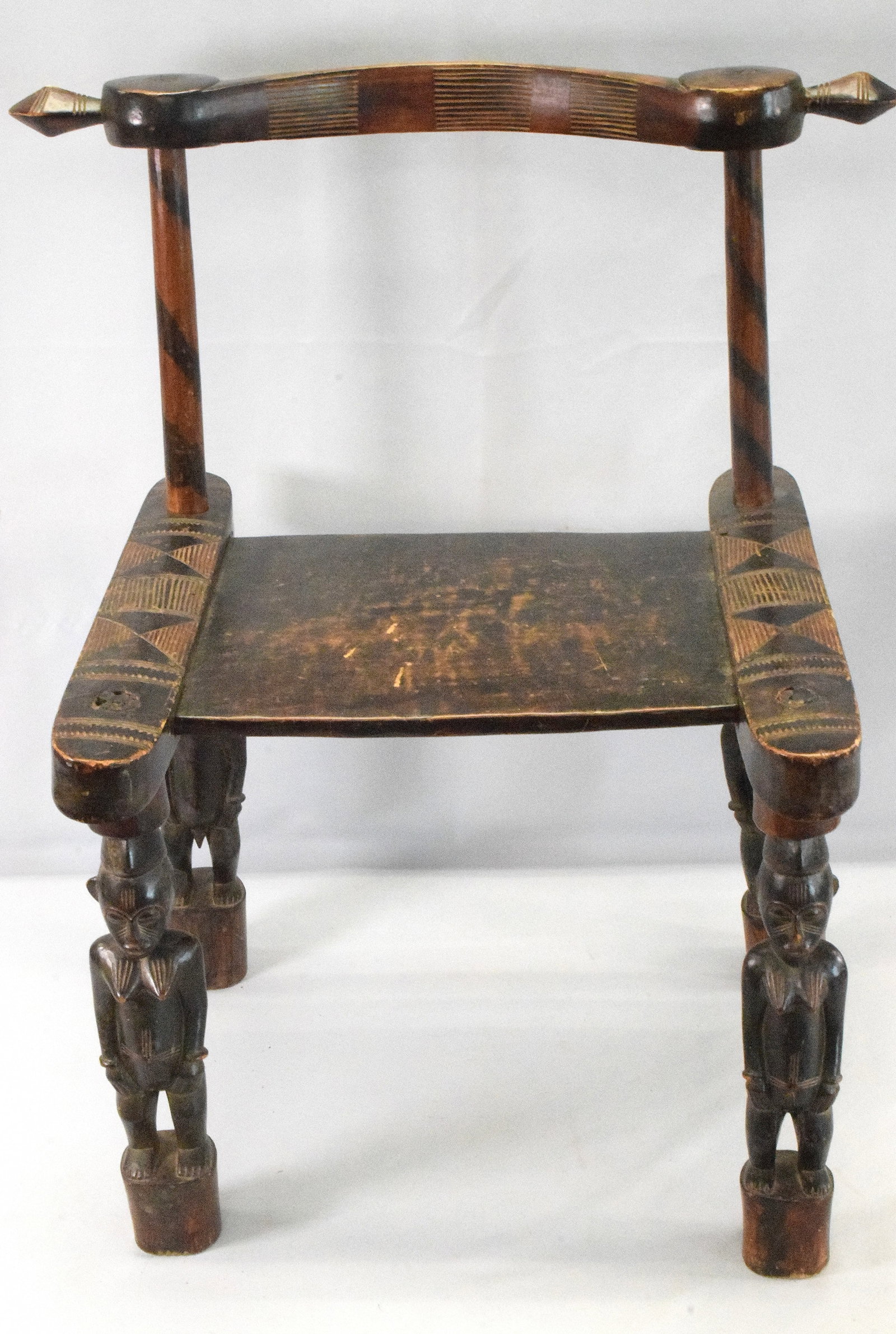 OLD WEST AFRICAN SENUFO TRIBAL CHIEF CHAIR (1 of 9)