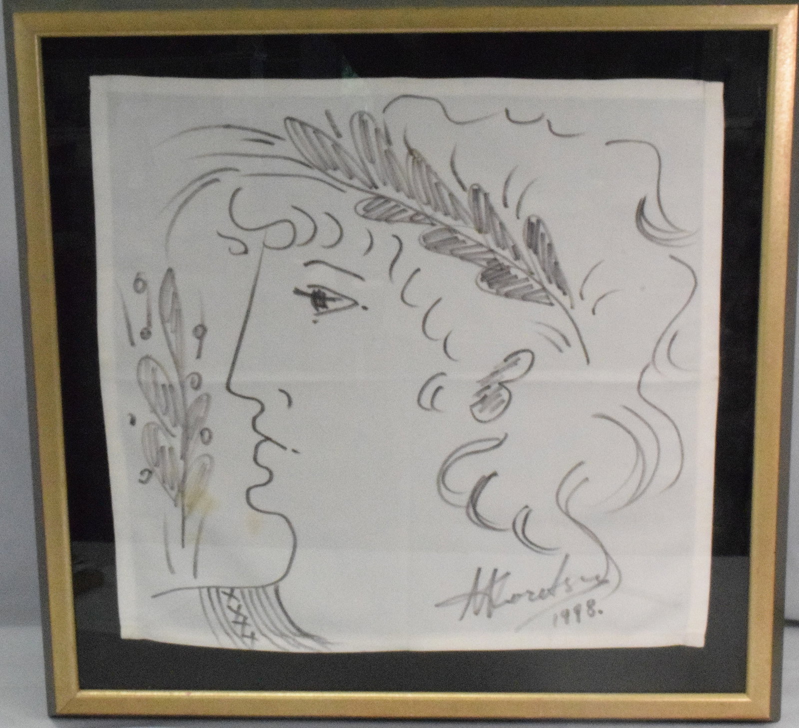MARA KARETSOS (B. 1944) DRAWING ON NAPKIN (1 of 5)