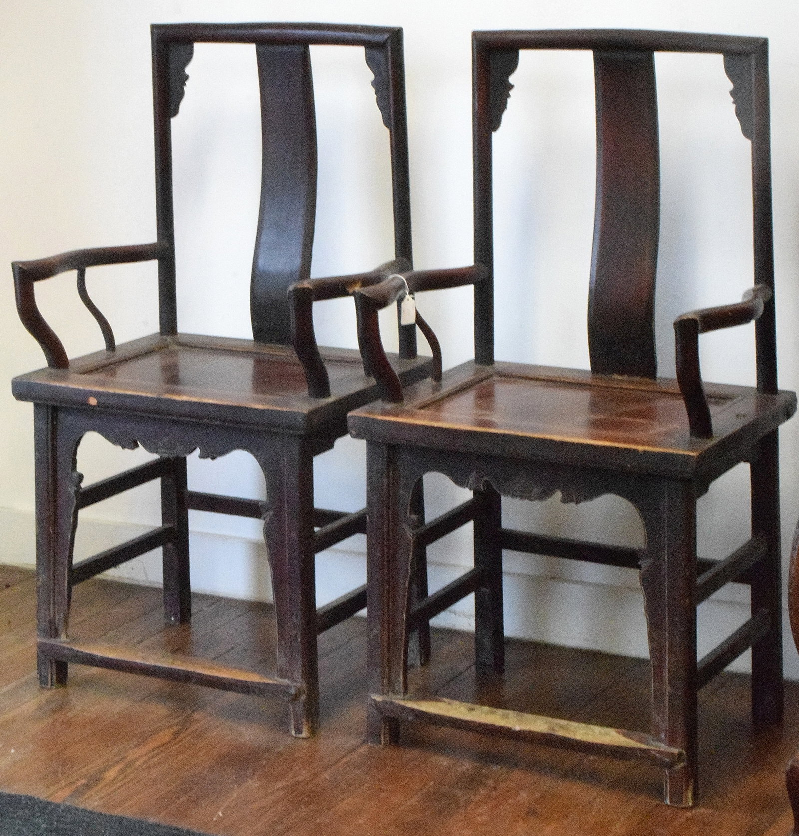 PAIR CHINESE ROSEWOOD ARMCHAIRS (1 of 13)