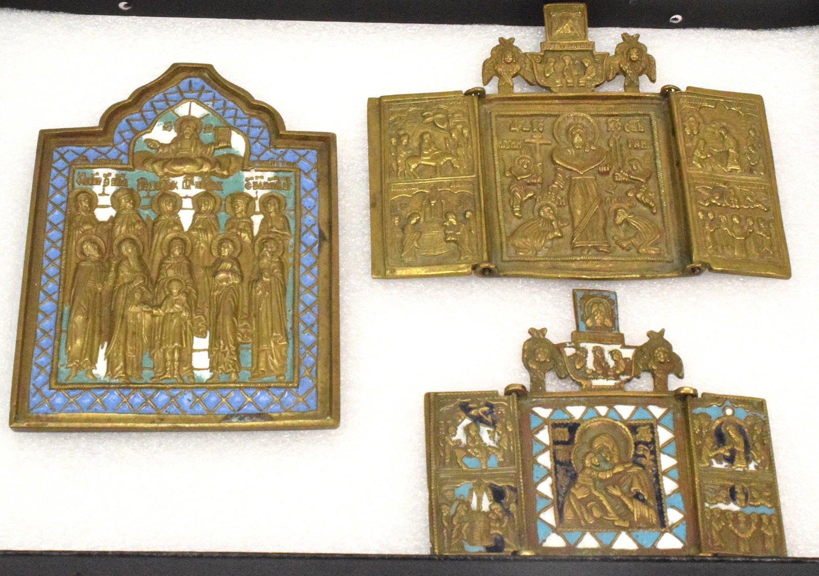 18TH & 19TH RUSSIAN ENAMEL TRAVELING ICONS (1 of 9)