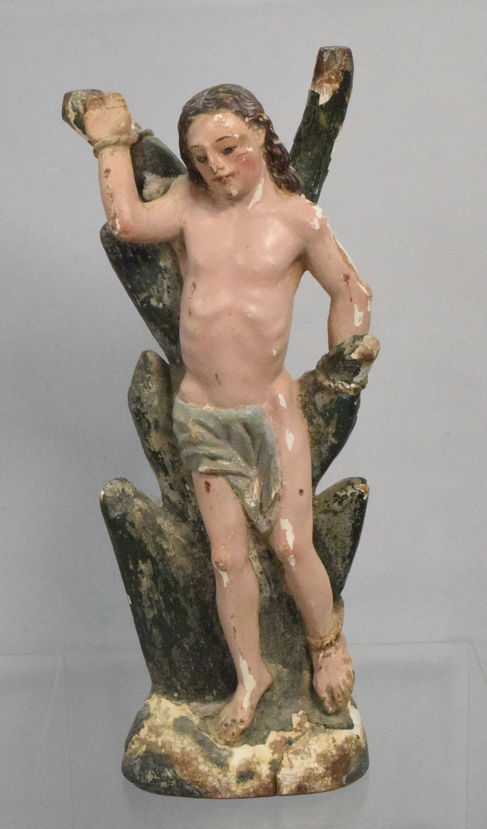 ANTIQUE SPANISH COLONIAL SAINT SEBASTION FIGURE (1 of 5)