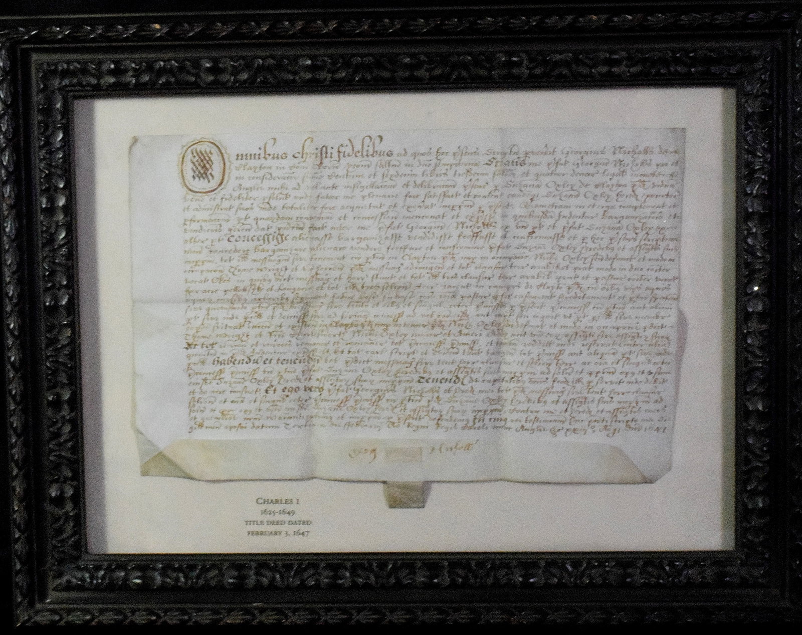 1647 CHARLES 1st (1625-1649) TITLED INDENTURE DEED (1 of 5)
