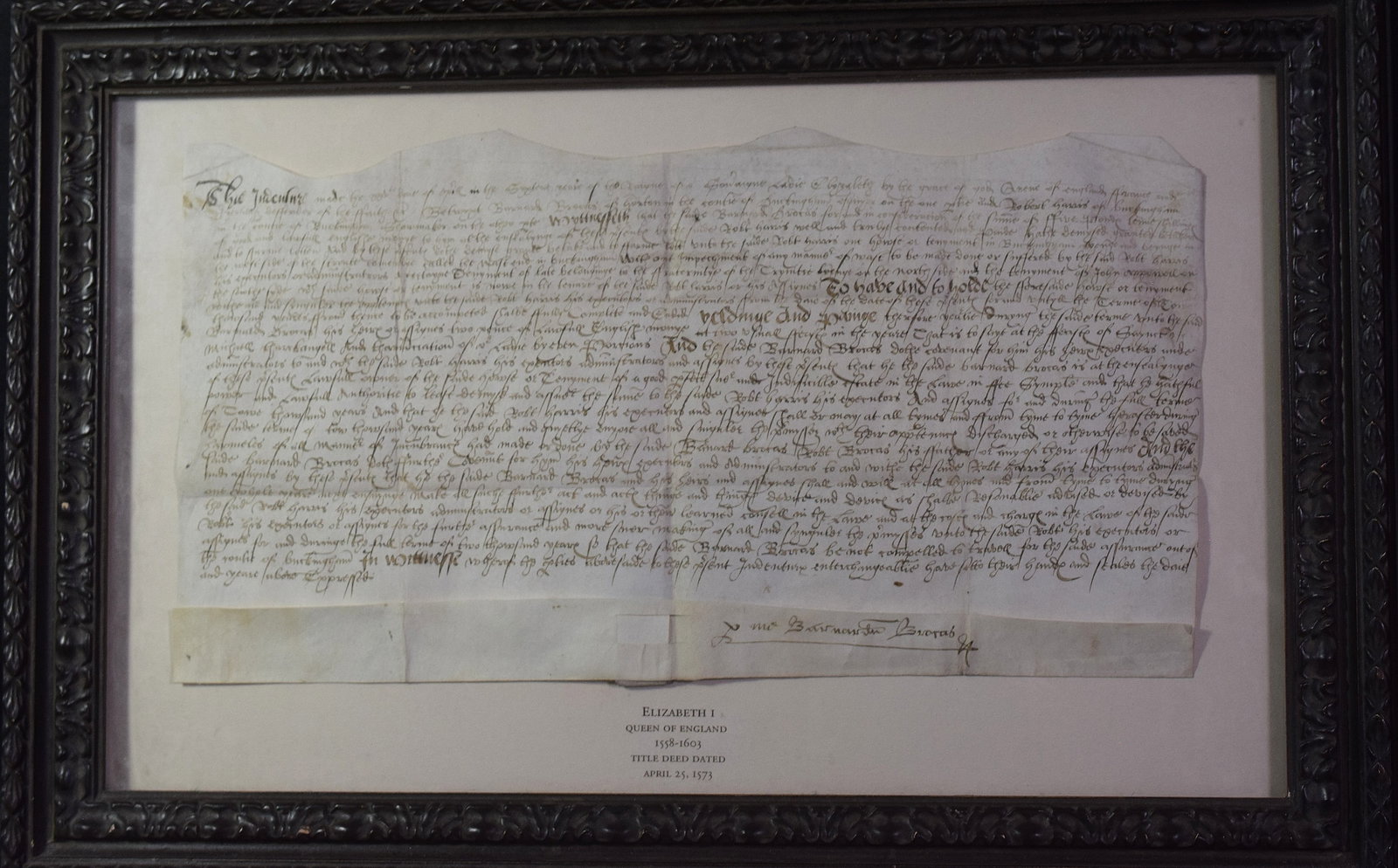 1573 ELIZABETH 1st (1558-1603) TITLED INDENTURE (1 of 8)