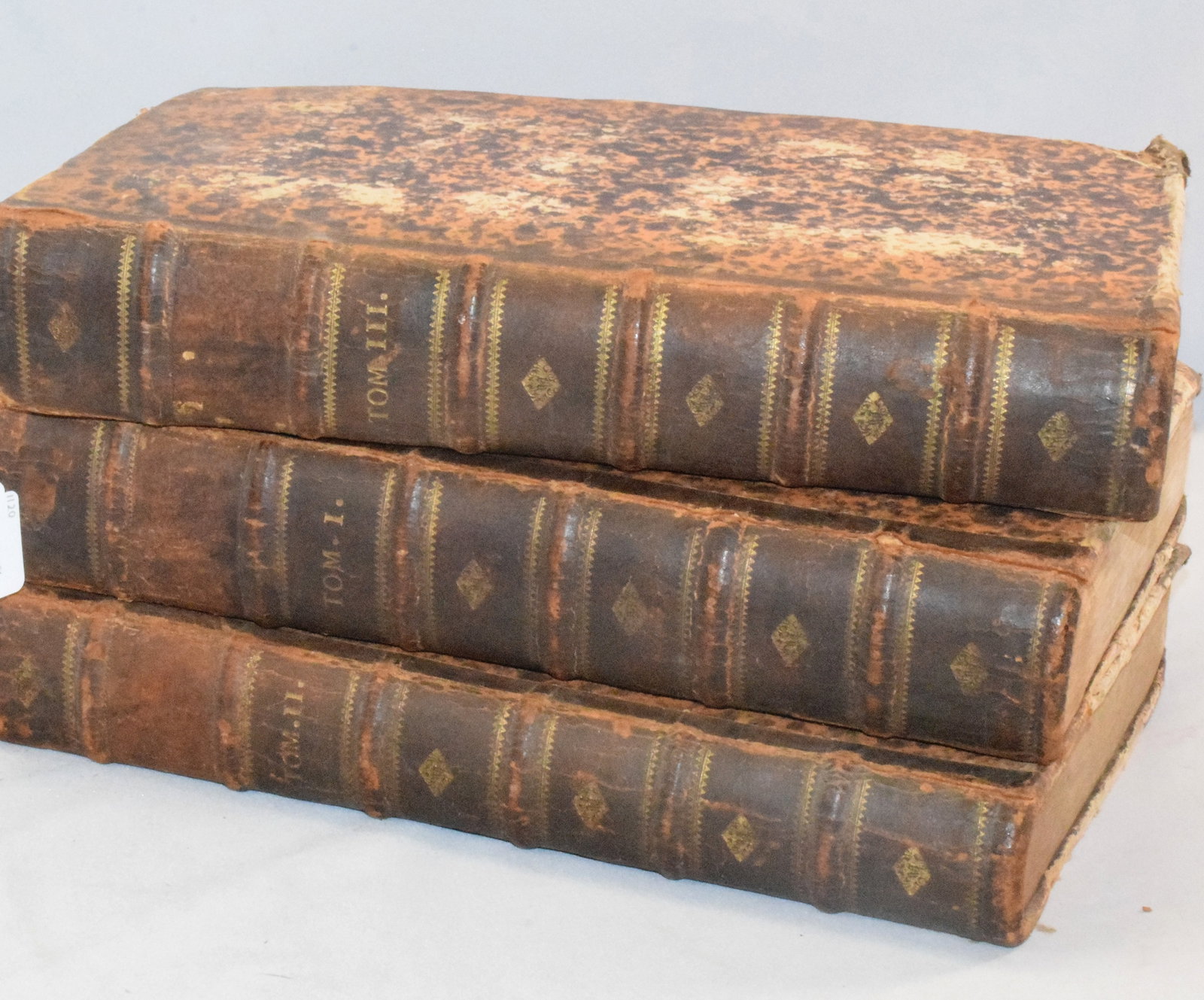 THREE VOL. SET 1695 HISTORY OF THE CHURCH BOOK: Three volume set. Titled page Edition "Historiae Ecclesiasticae Scriptores Graeci (History of the Church) published in Amsterdam in 1695 by Henricus Wetstenium. Wear. The Estate of NicholasMitropoulos
