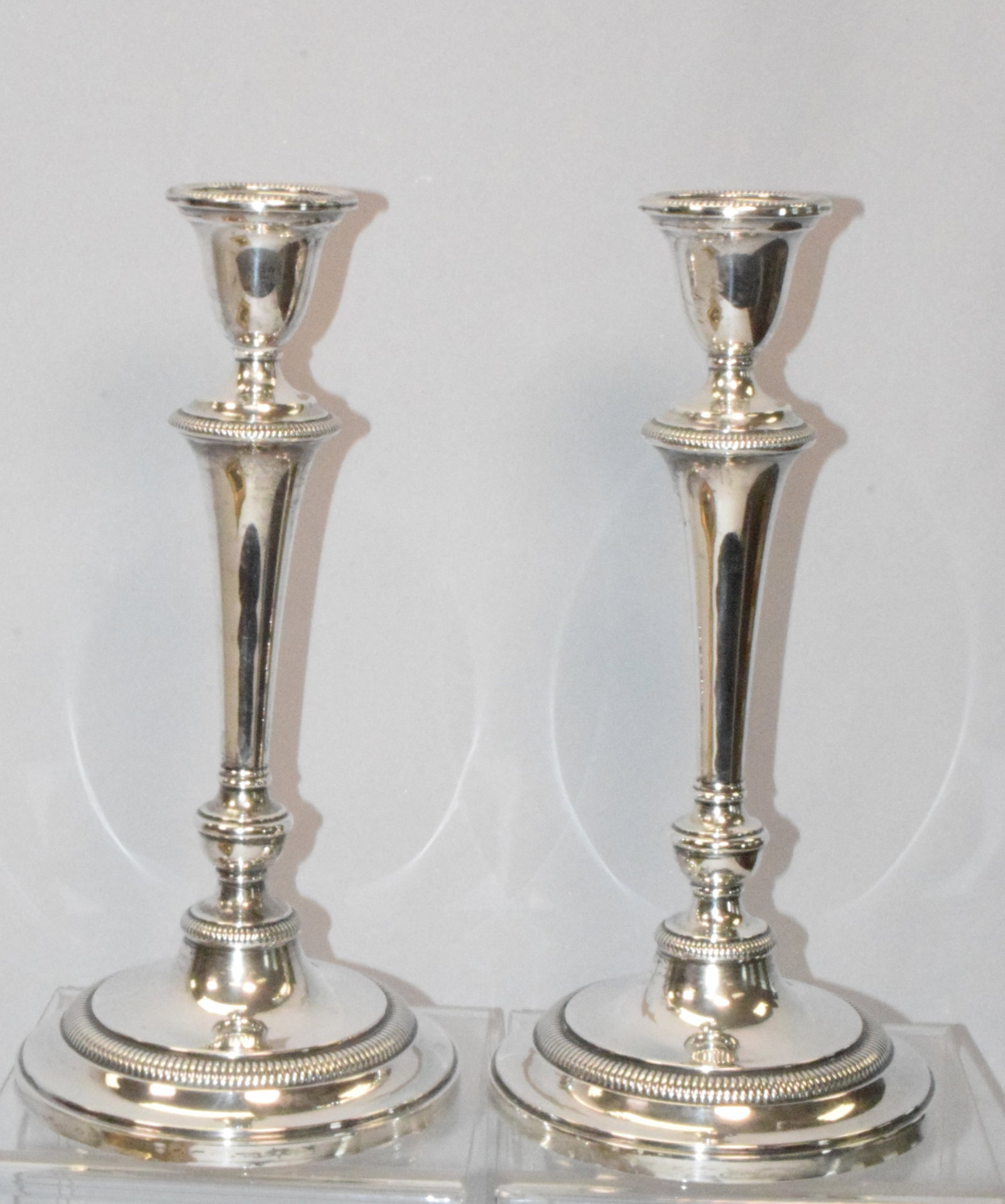 PAIR WEIGHTED STERLING SILVER CANDLESTICKS (1 of 5)