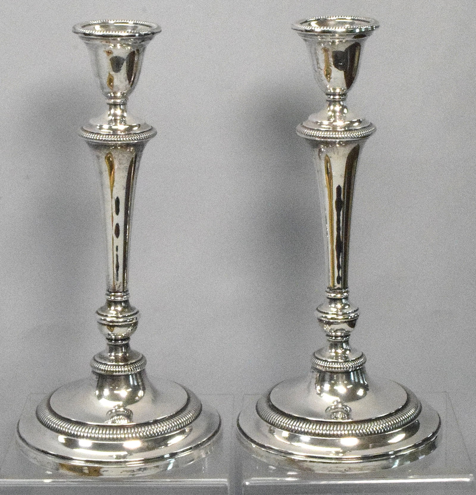 PAIR WEIGHTED STERLING SILVER CANDLESTICKS - 2