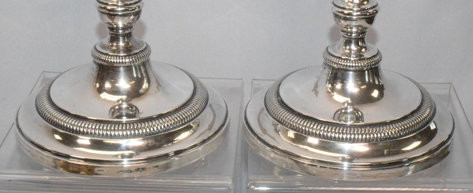 PAIR WEIGHTED STERLING SILVER CANDLESTICKS - 3