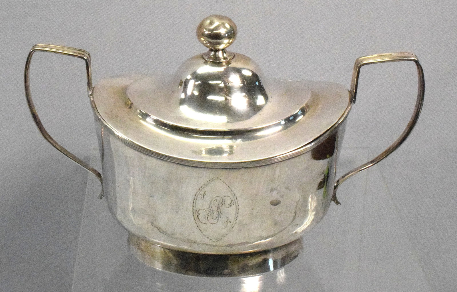 EARLY AMERICAN W.H. HALLMARK COIN SILVER SUGAR (1 of 10)