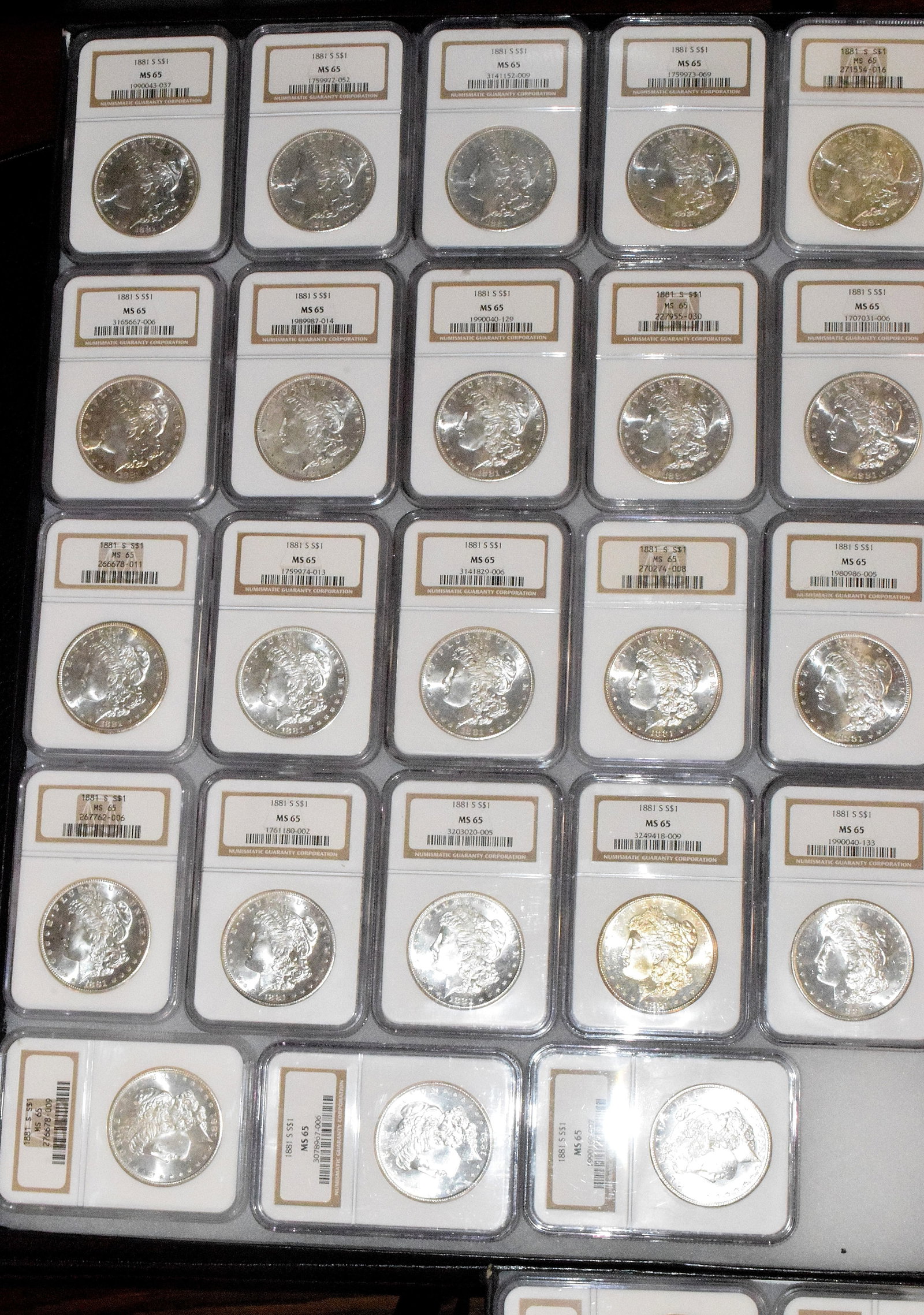 56 GRADED US SILVER MORGAN DOLLARS 1881s - 5