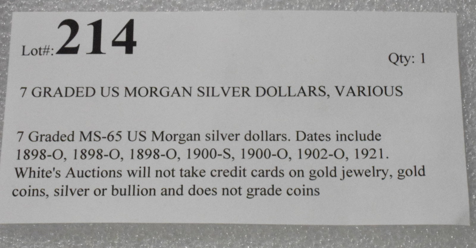 7 GRADED US MORGAN SILVER DOLLARS, VARIOUS DATES - 3