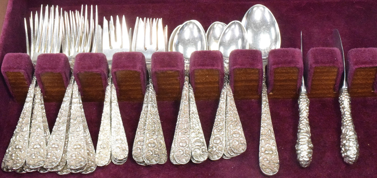 51 STIEFF ROSE PATTERN STERLING SILVER FLATWARE - 2