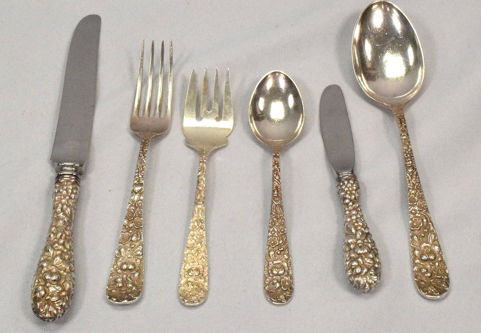 51 STIEFF ROSE PATTERN STERLING SILVER FLATWARE - 3