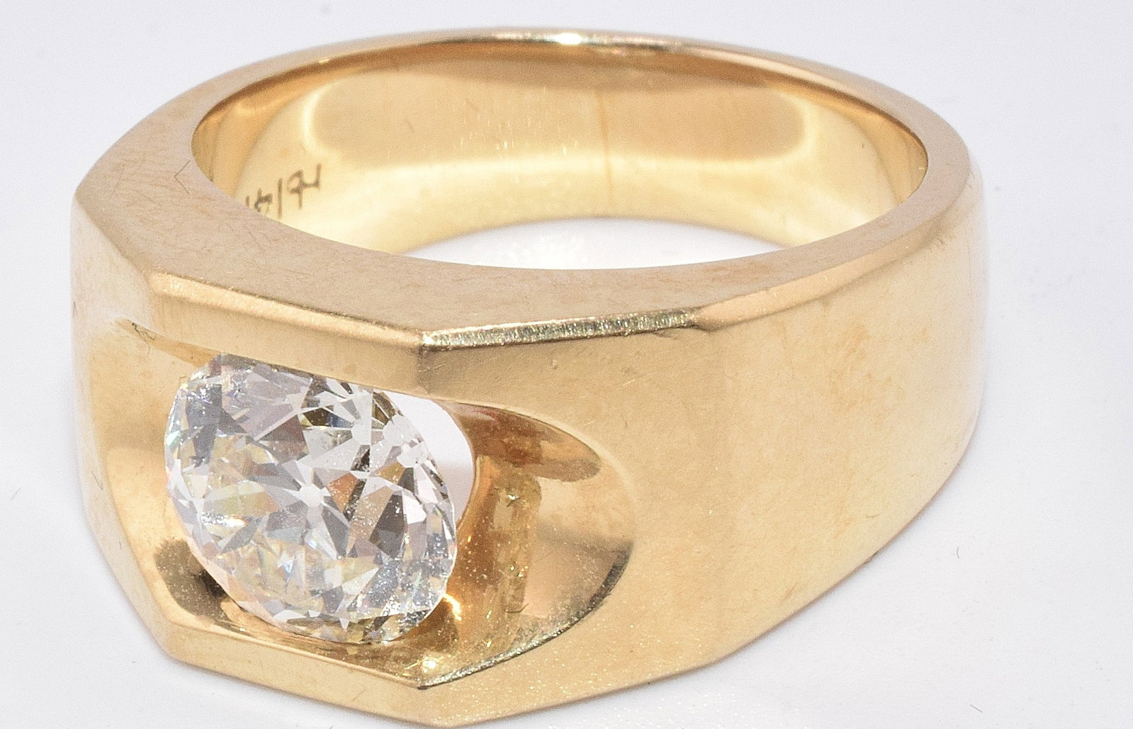 14K DIAMOND MAN'S RING - 5