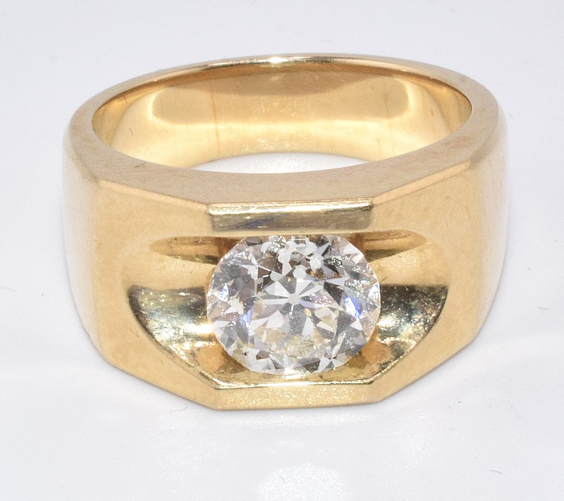 14K DIAMOND MAN'S RING - 6