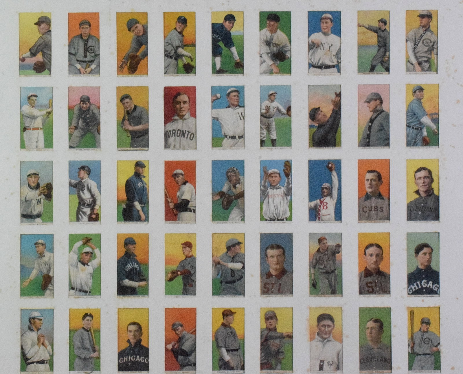 1909-10 CIGARETTE BASEBALL CARDS (1 of 6)