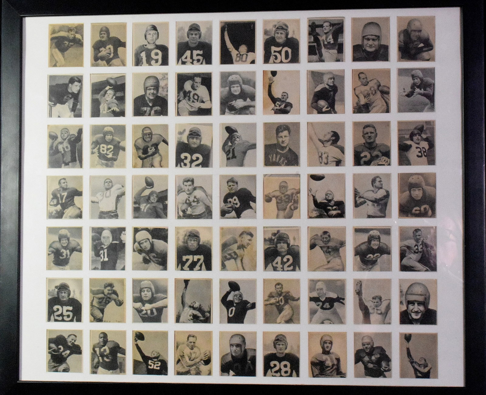 PARTIAL SET OF 1948 FOOTBALL CARDS (63/108) (1 of 7)