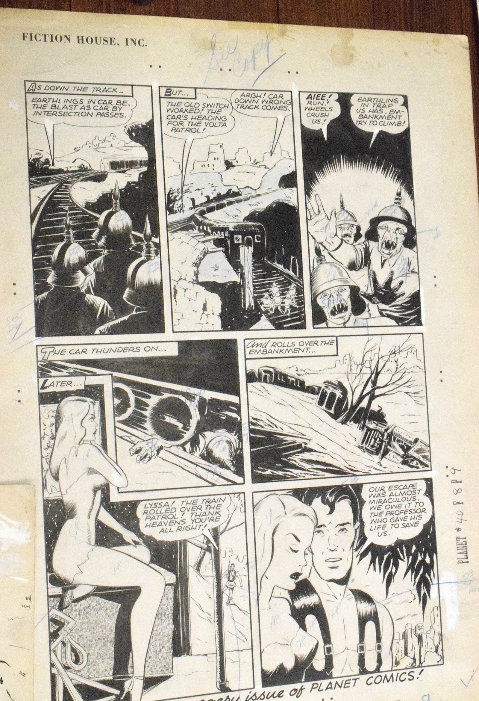 PLANET COMICS #40 ORIGINAL COMIC ART - 10