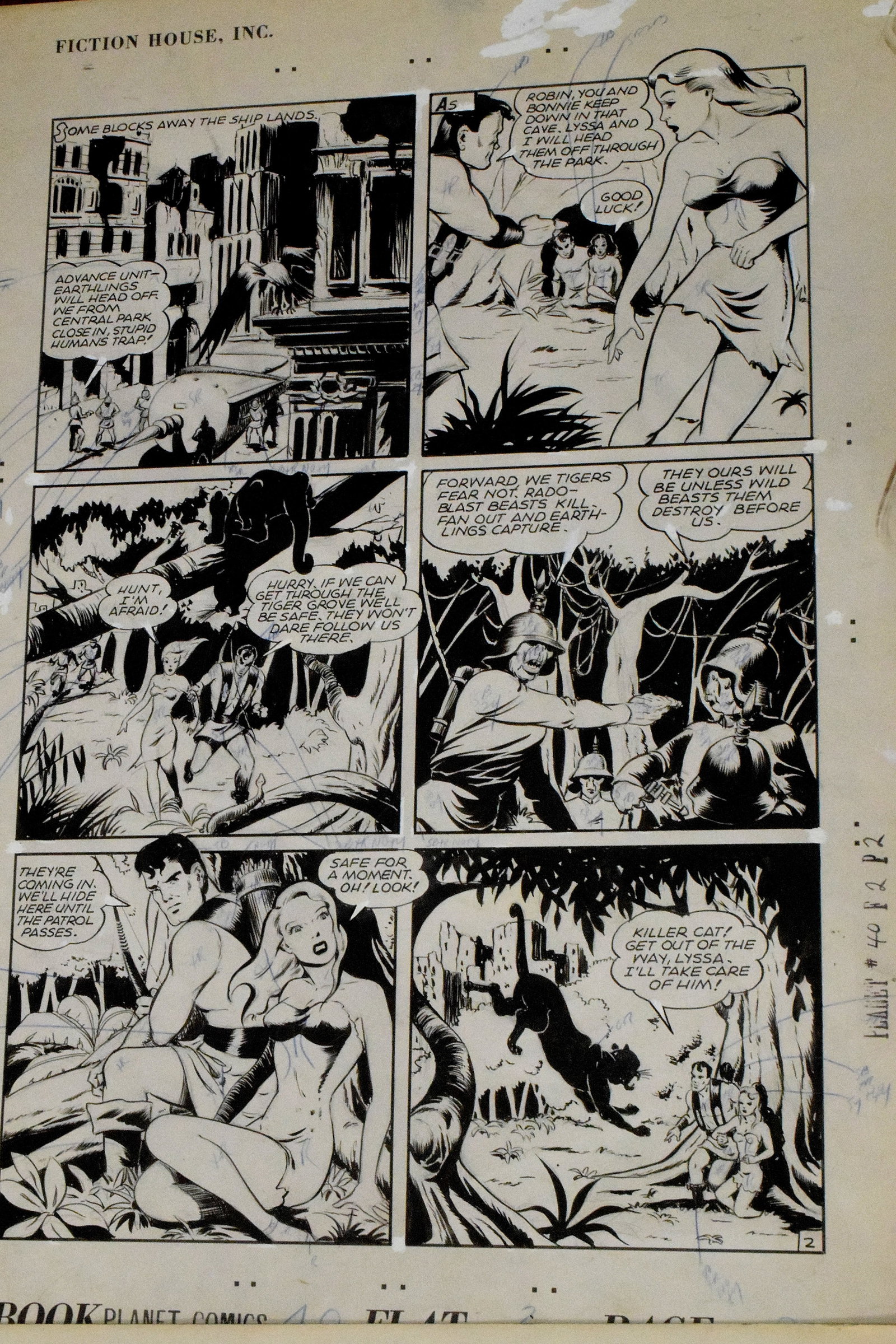 PLANET COMICS #40 ORIGINAL COMIC ART - 4