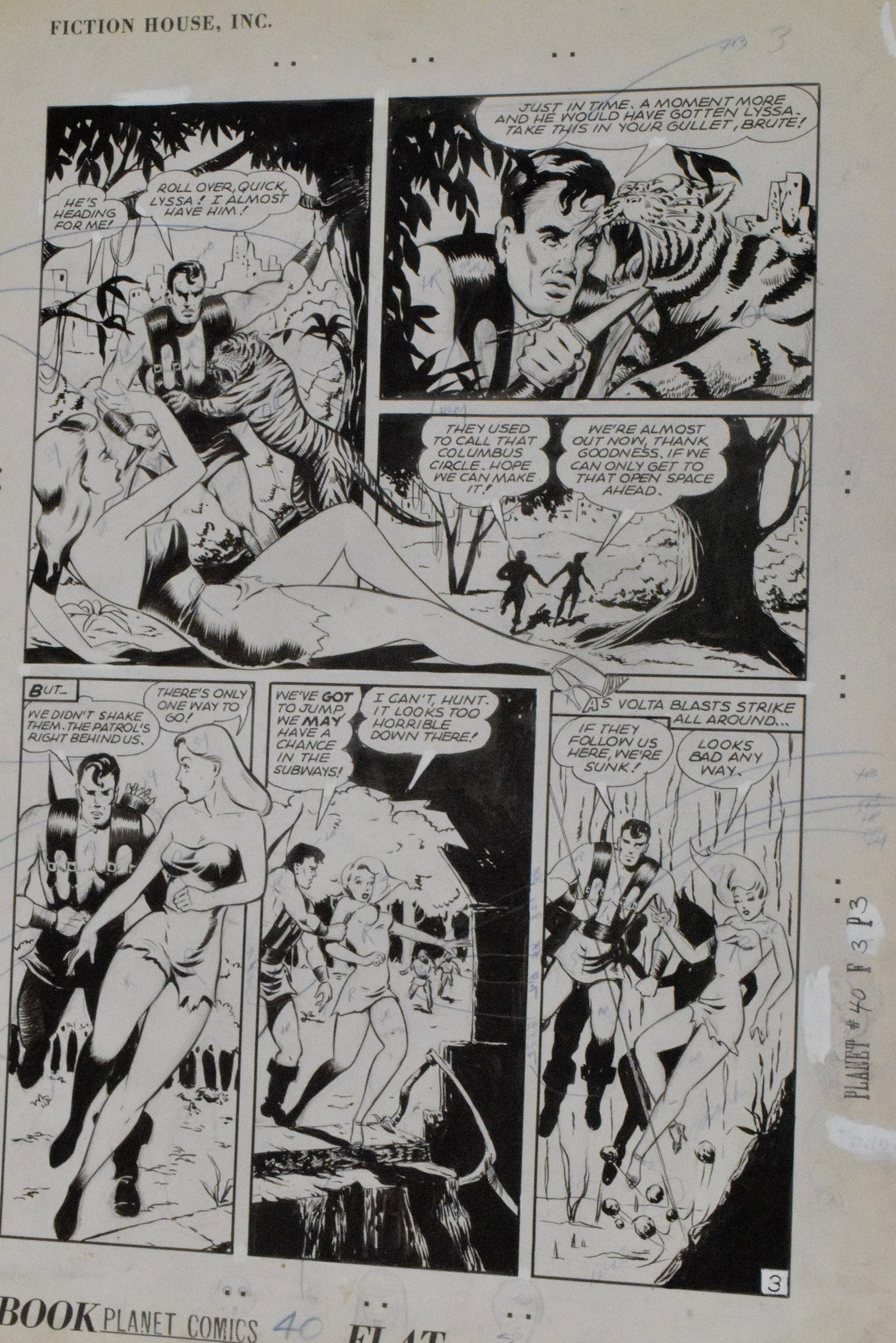 PLANET COMICS #40 ORIGINAL COMIC ART - 5