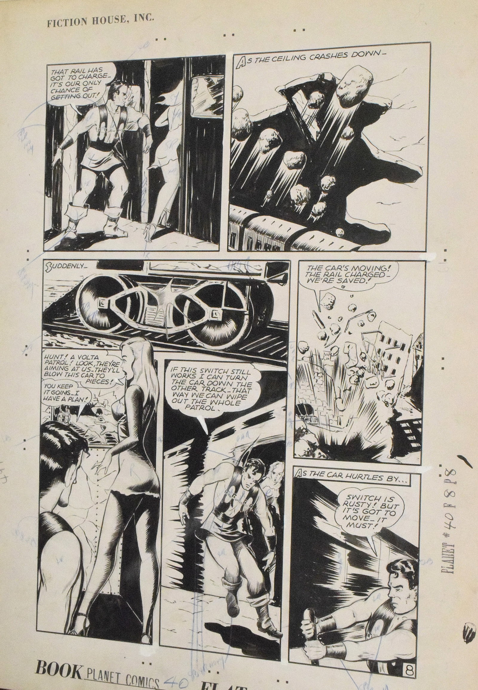 PLANET COMICS #40 ORIGINAL COMIC ART - 8