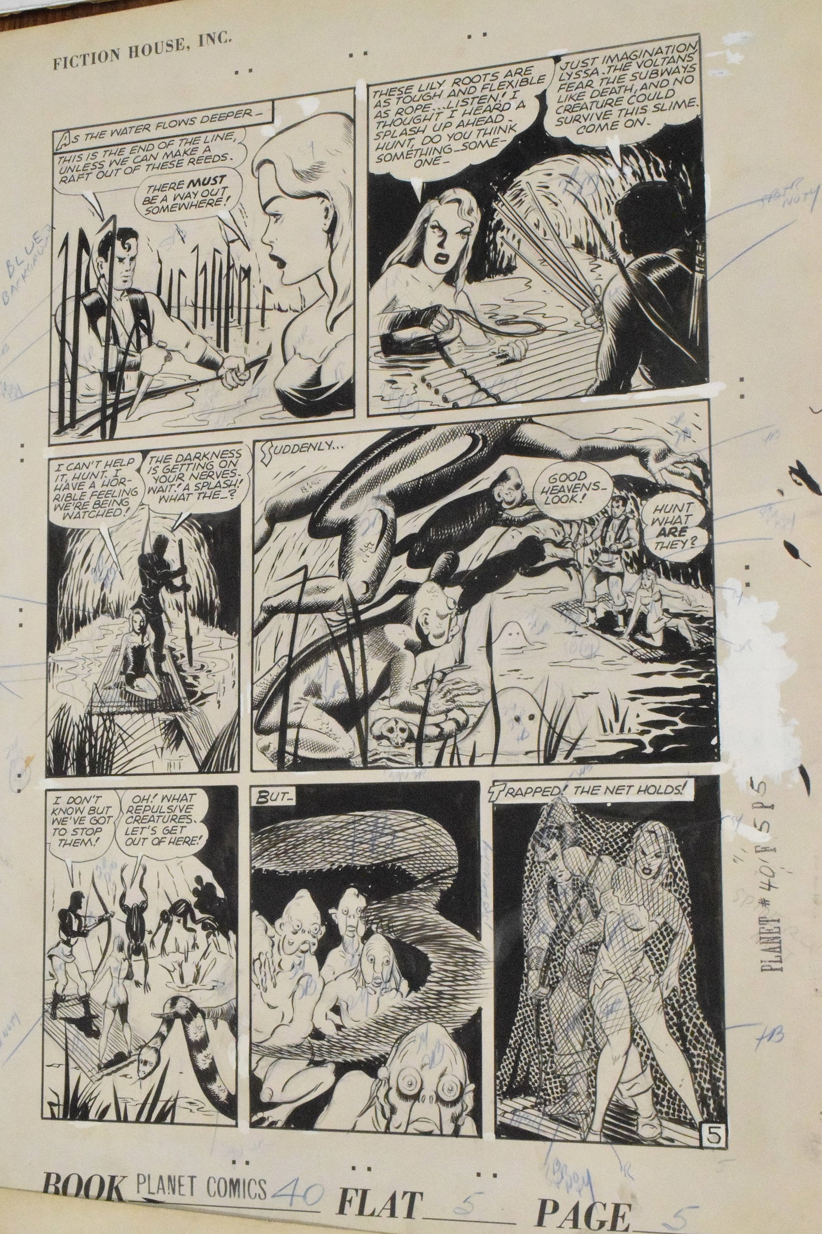 PLANET COMICS #40 ORIGINAL COMIC ART - 9