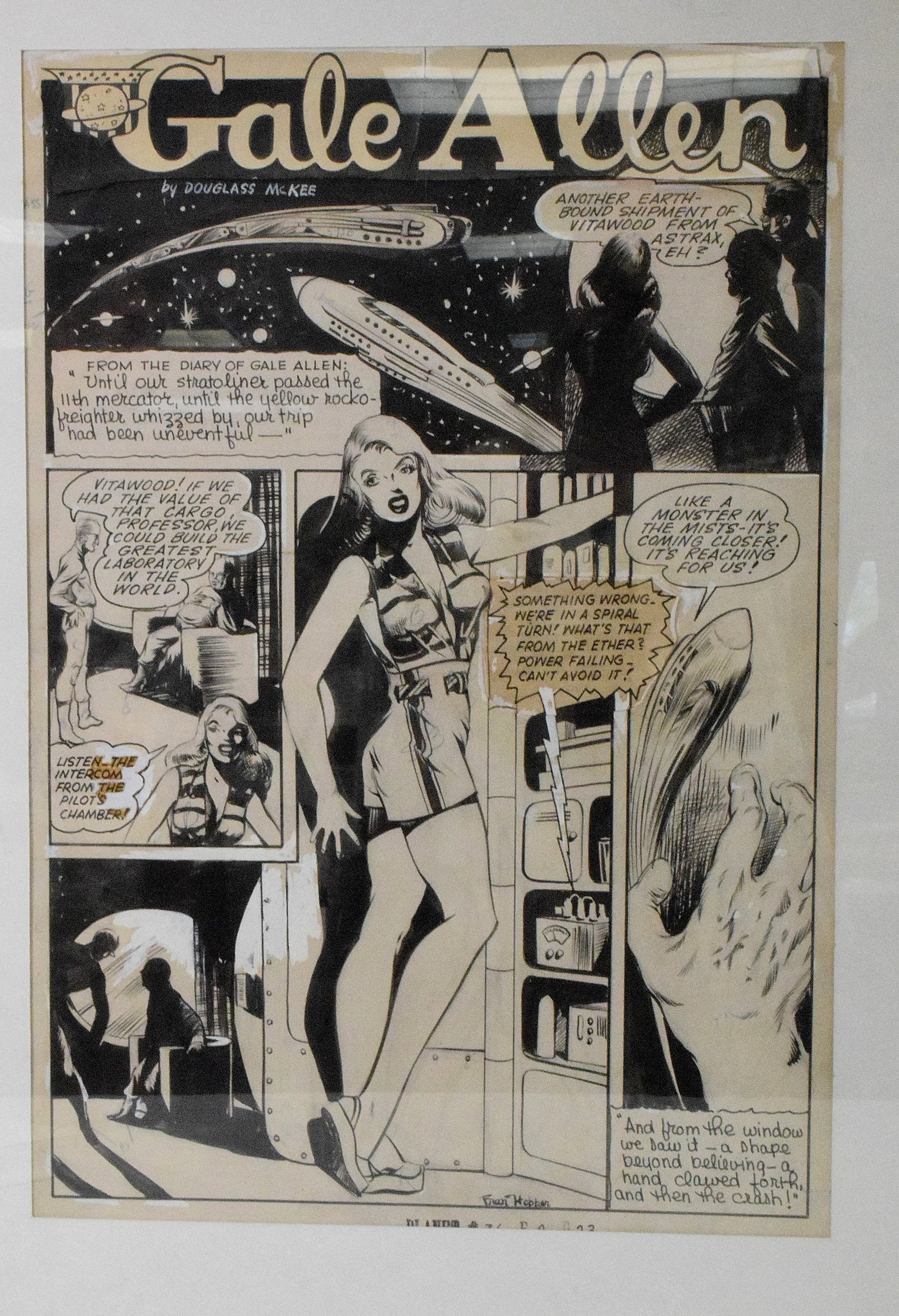 PLANET COMICS #36 ORIGINAL SPLASH COMIC ART (1 of 4)
