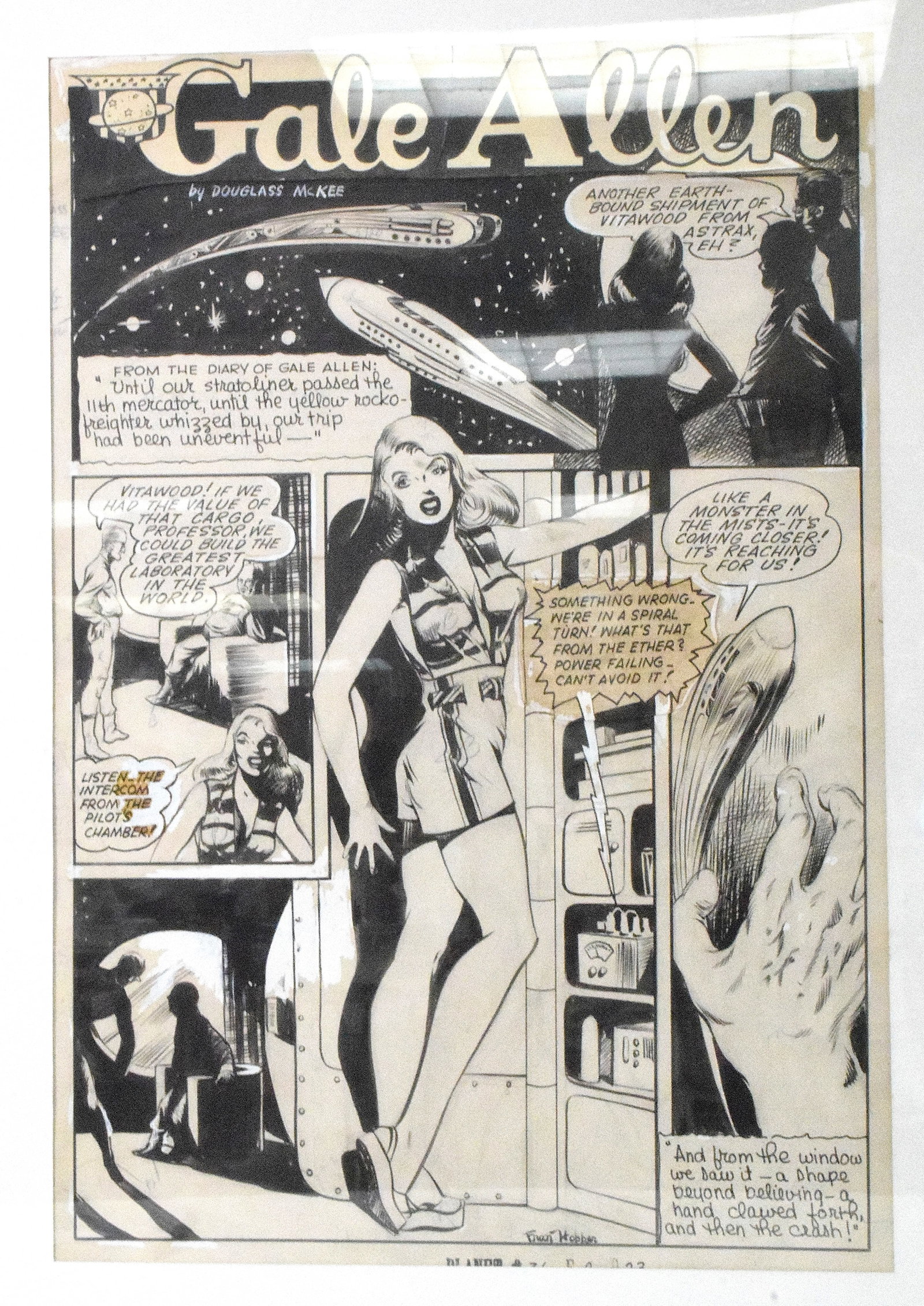 PLANET COMICS #36 ORIGINAL SPLASH COMIC ART - 4