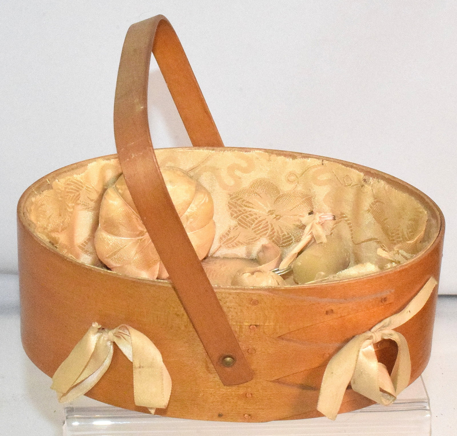 STAMPED SABBATHDAY SHAKER BENTWOOD SEWING BASKET (1 of 5)
