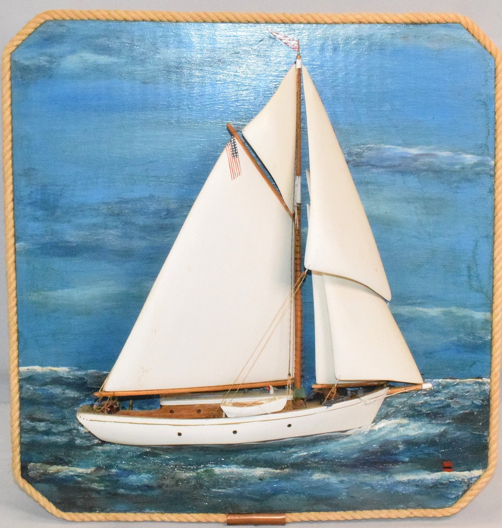 GEORGE BAKER NAUTICAL SLOOP MODEL PLAQUE (1 of 4)
