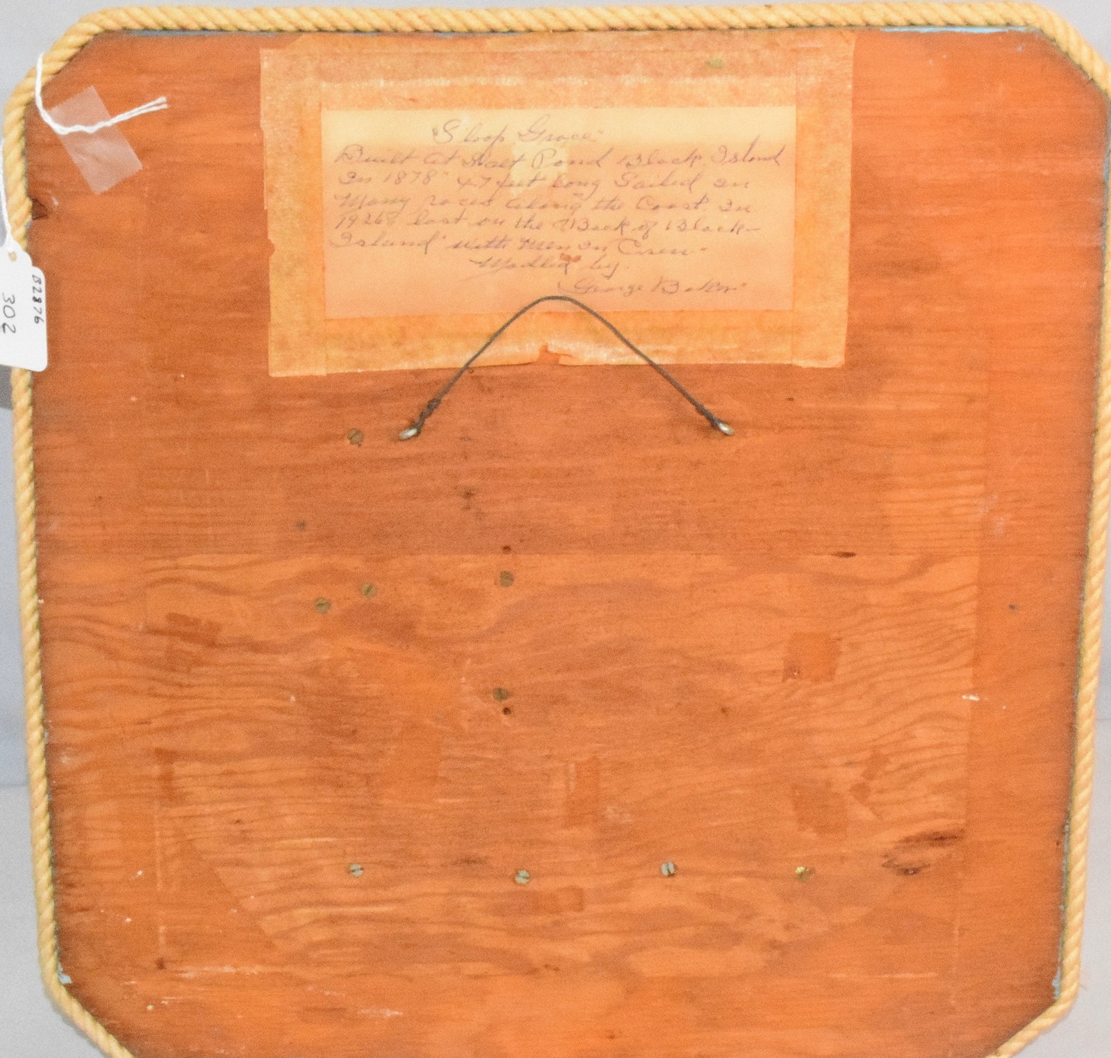 GEORGE BAKER NAUTICAL SLOOP MODEL PLAQUE - 3