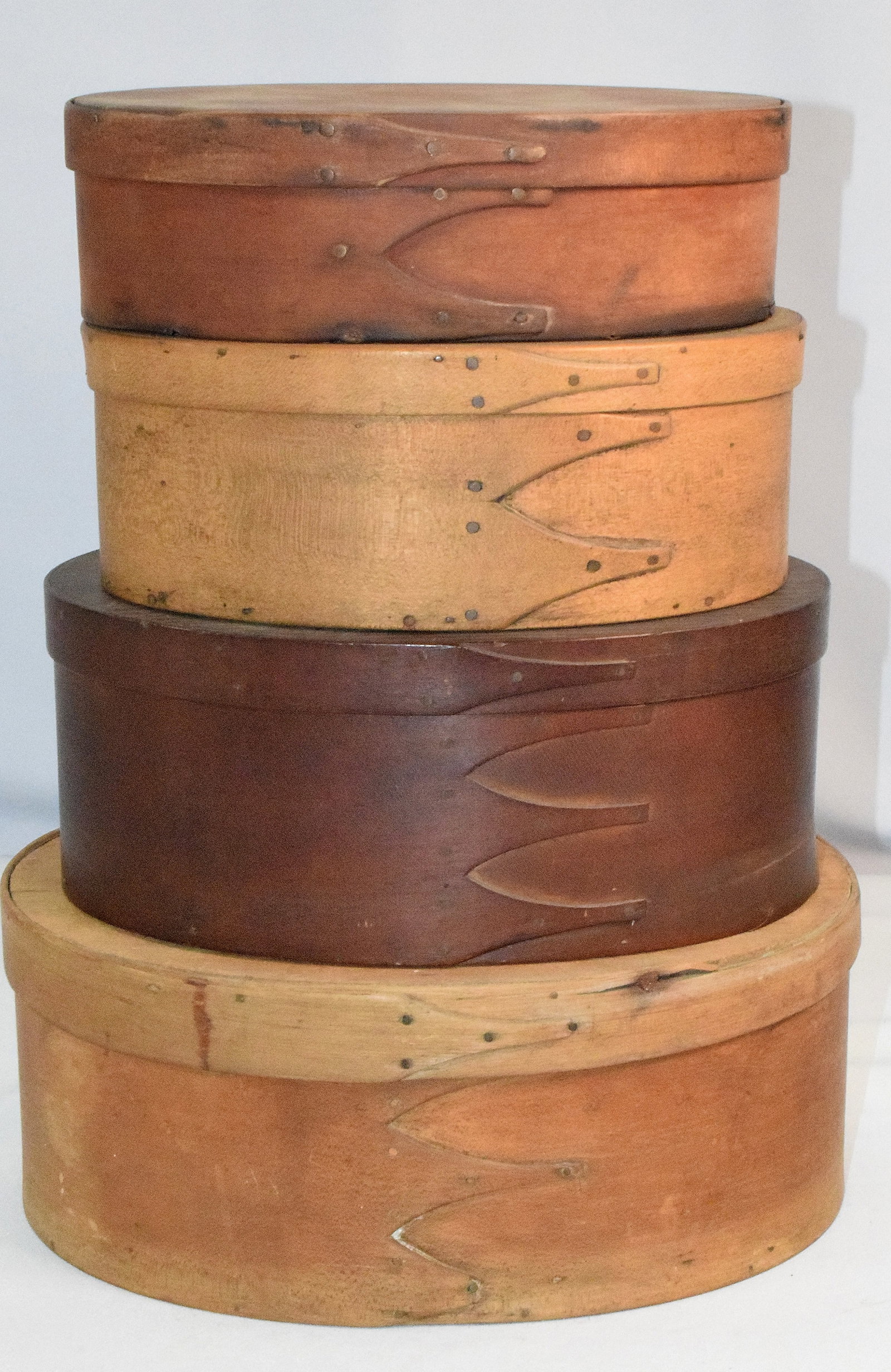 SET OF 4 OVAL WOODEN SHAKER BOXES (1 of 11)