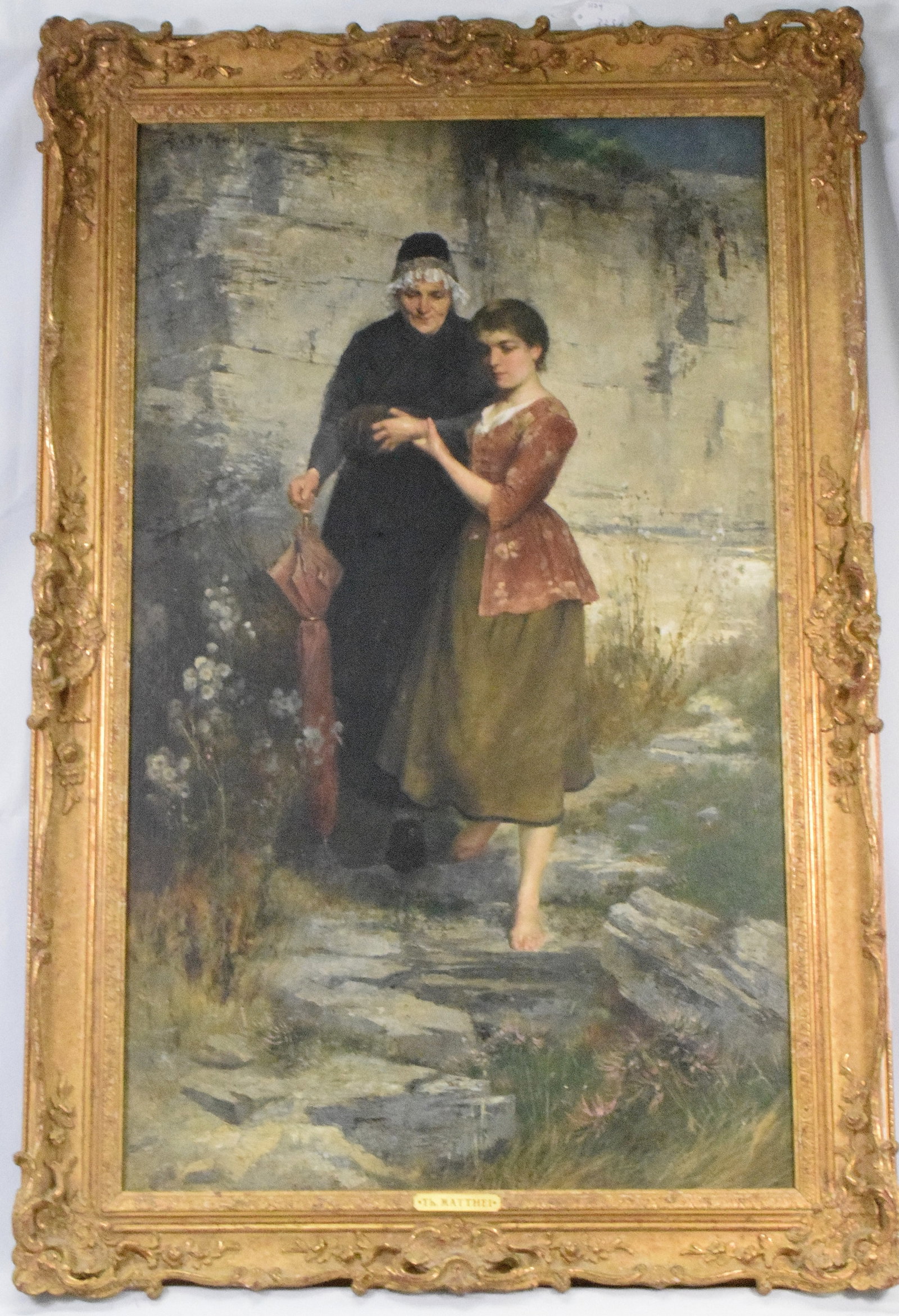 THE0DOR MATTHEI GENRE OIL PAINTING (1 of 9)