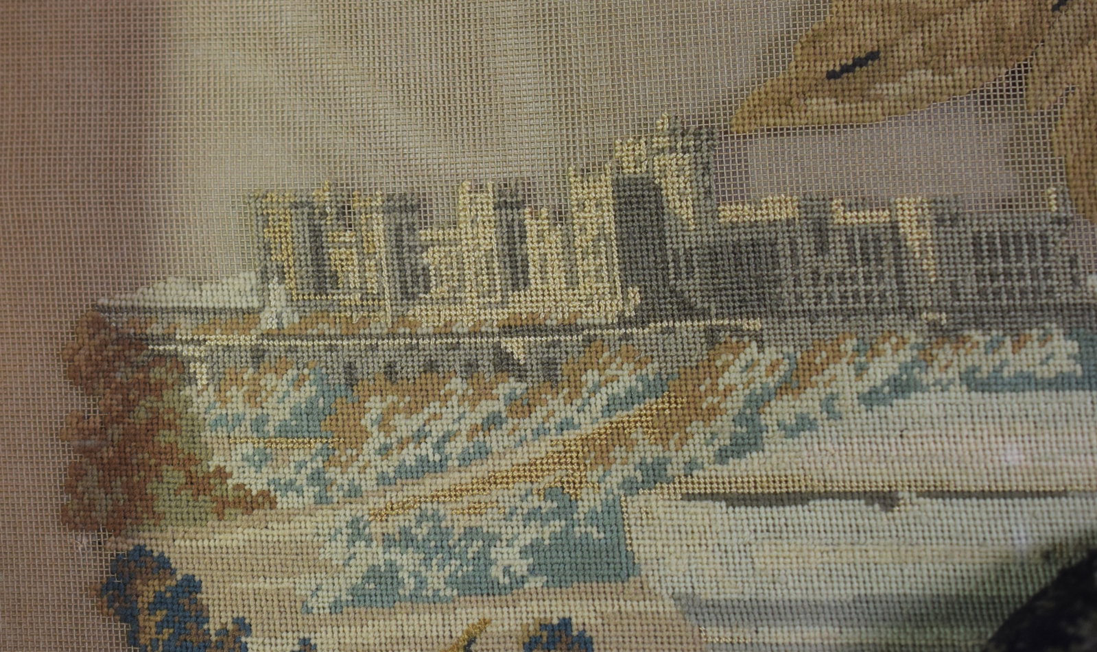 19TH ENGLISH NEEDLEWORK WALNUT SHADOW BOX - 6