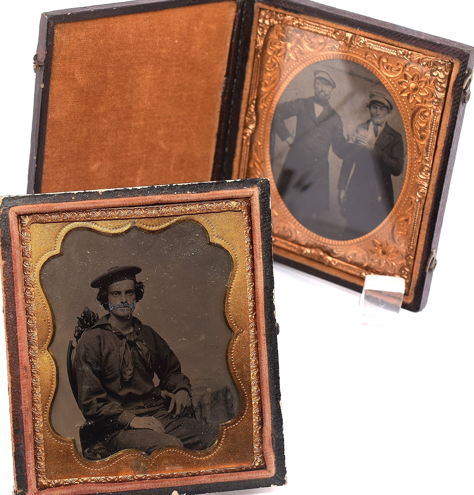 2 RARE TINTYPE & DAGGUERREOTYPE CIVIL WAR SAILORS (1 of 5)