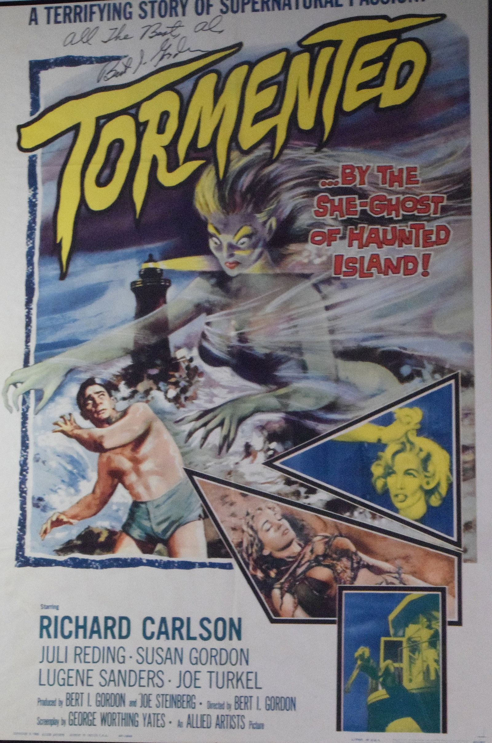 1960'S SIGNED TORMENTED MOVIE POSTER (1 of 6)