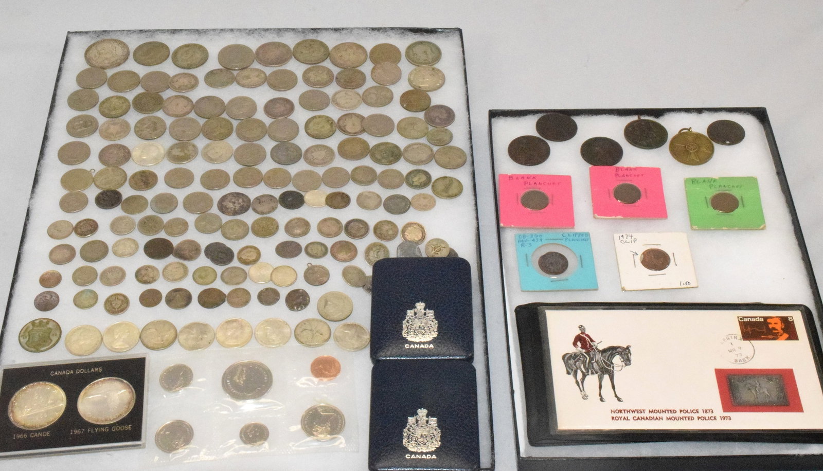 159 FOREIGN COINS FROM THE MOSTLY 1964 &BEFORE: 159 in total approx. silver coins on other metals. Circulated condition. (1), Circulated, there are 9 coins, two which are Nazi metals from 1938 - 39, 3 of the coins are blank Planchet ( a cointhat ne