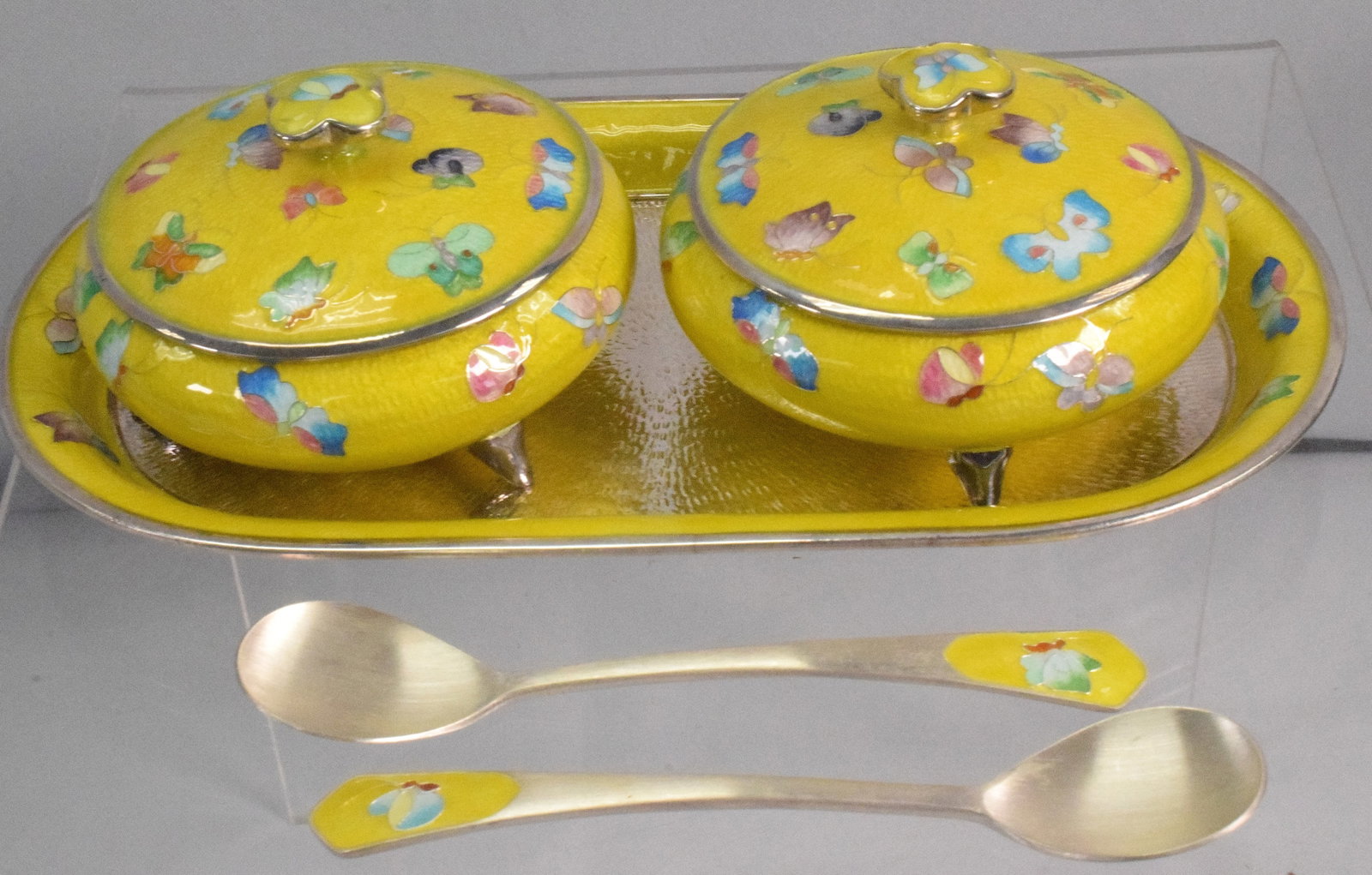 ENAMEL KOREAN SILVER CONDIMENT SET (1 of 11)